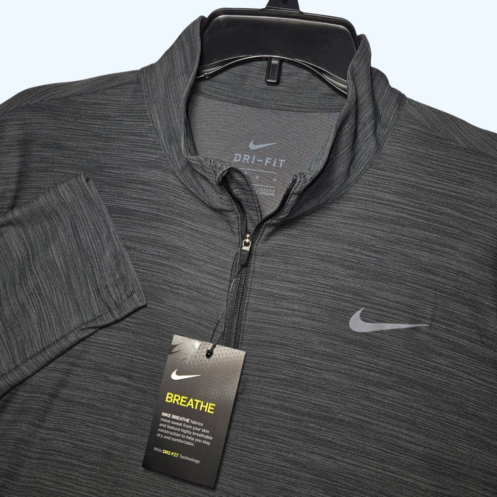 NEW Nike Dri-FIT 1/4 Zip Pullover Mens Medium Lightweight Space Dye 940177-010